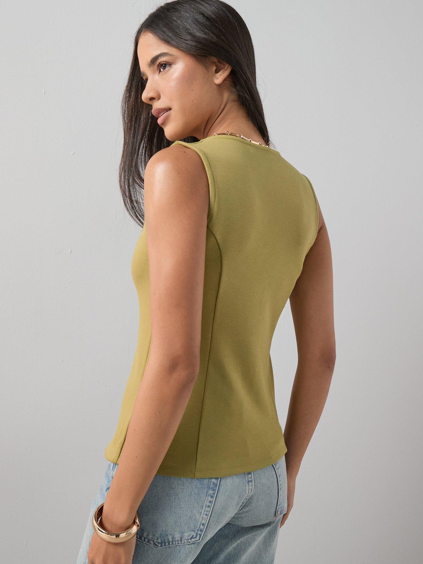 Image 2 of 7 of The Very Collection Longline Waistcoat - Green