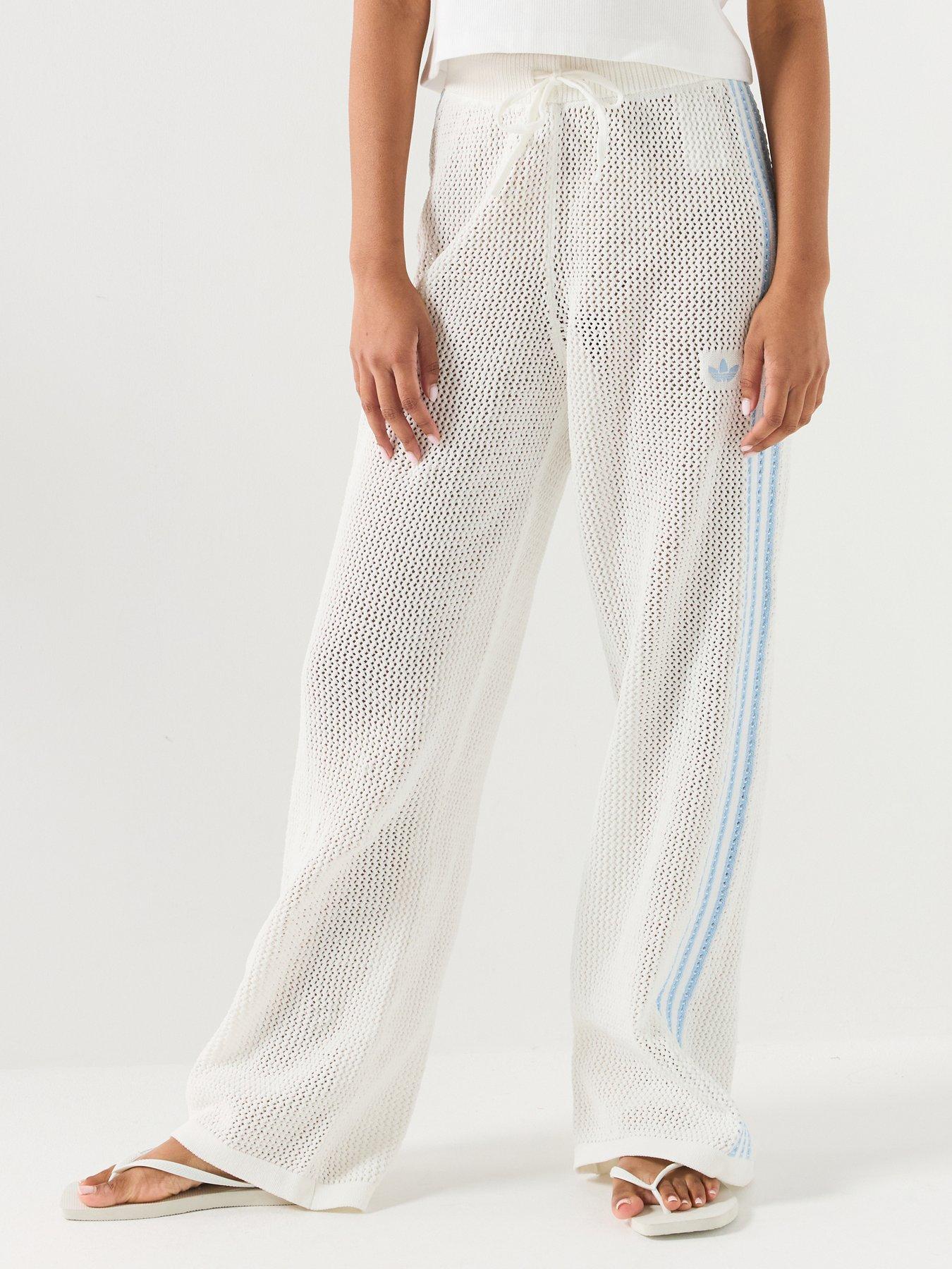 adidas Originals Women's Crochet Track Pants - White