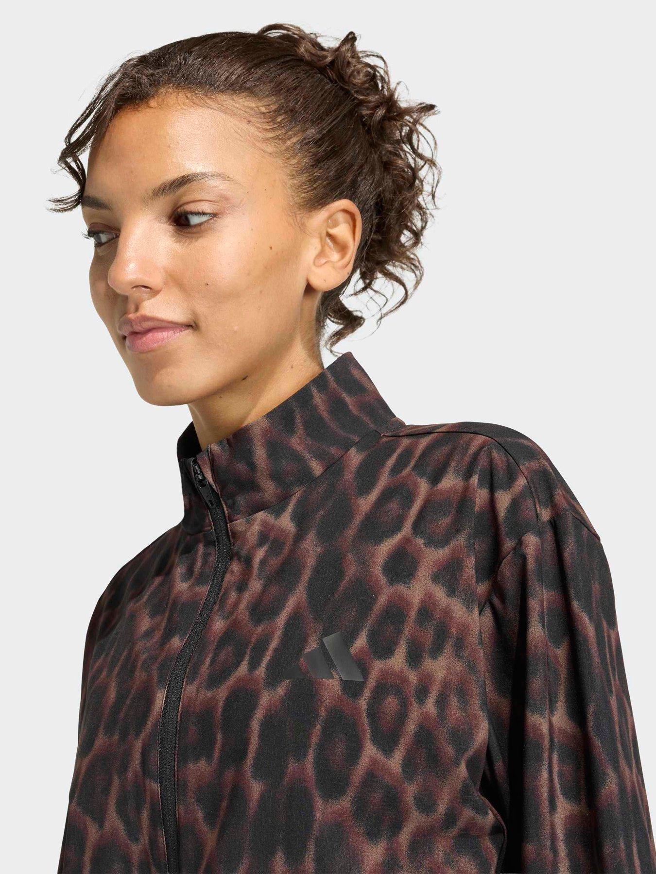 Image 4 of 5 of adidas Women's Training 3 Stripe Printed Jacket - Brown