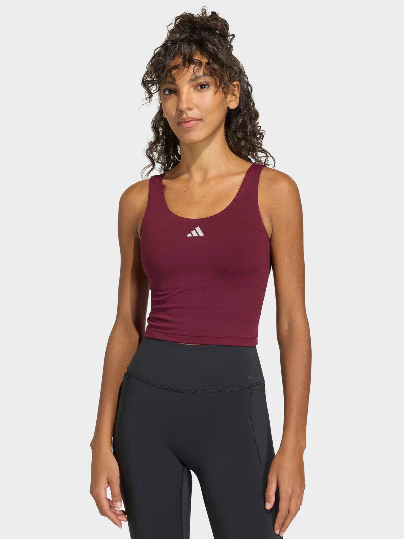 Image 1 of 5 of adidas Women's Training 3 Stripe Tank- Maroon