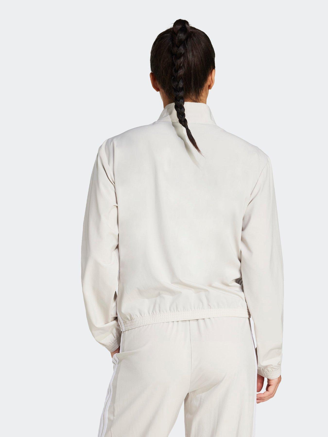 Image 2 of 5 of adidas Womens Training 3 Stripe Woven Warm Up Jacket - Beige