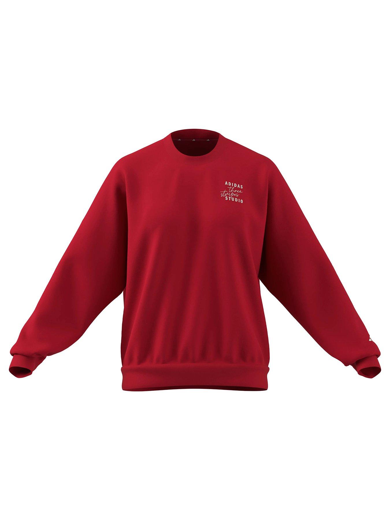 adidas Sportswear Women's 3 Stripes Studio Fl Sweater - Red