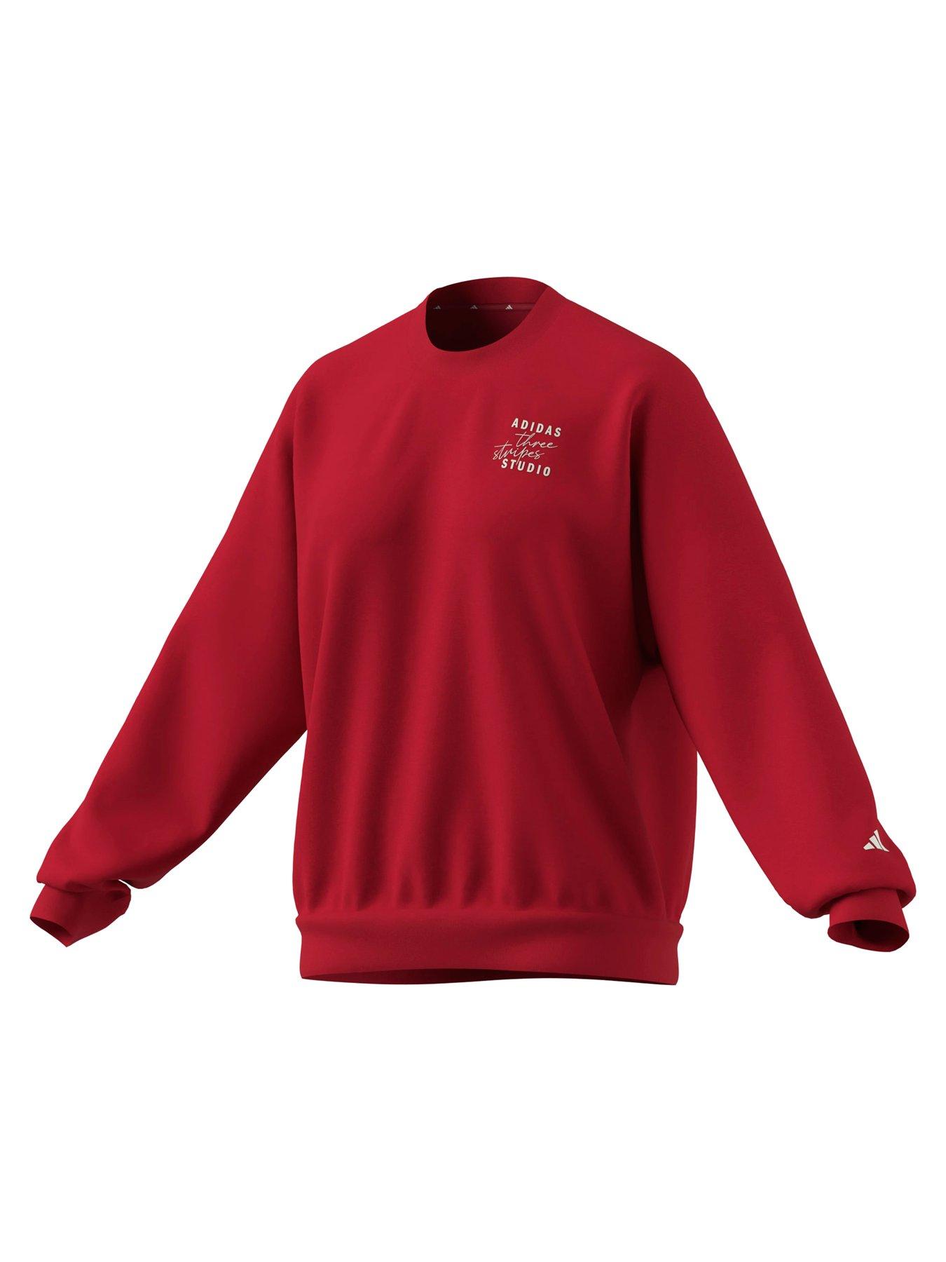 Image 3 of 3 of adidas Sportswear Women's 3 Stripes Studio Fl Sweater - Red