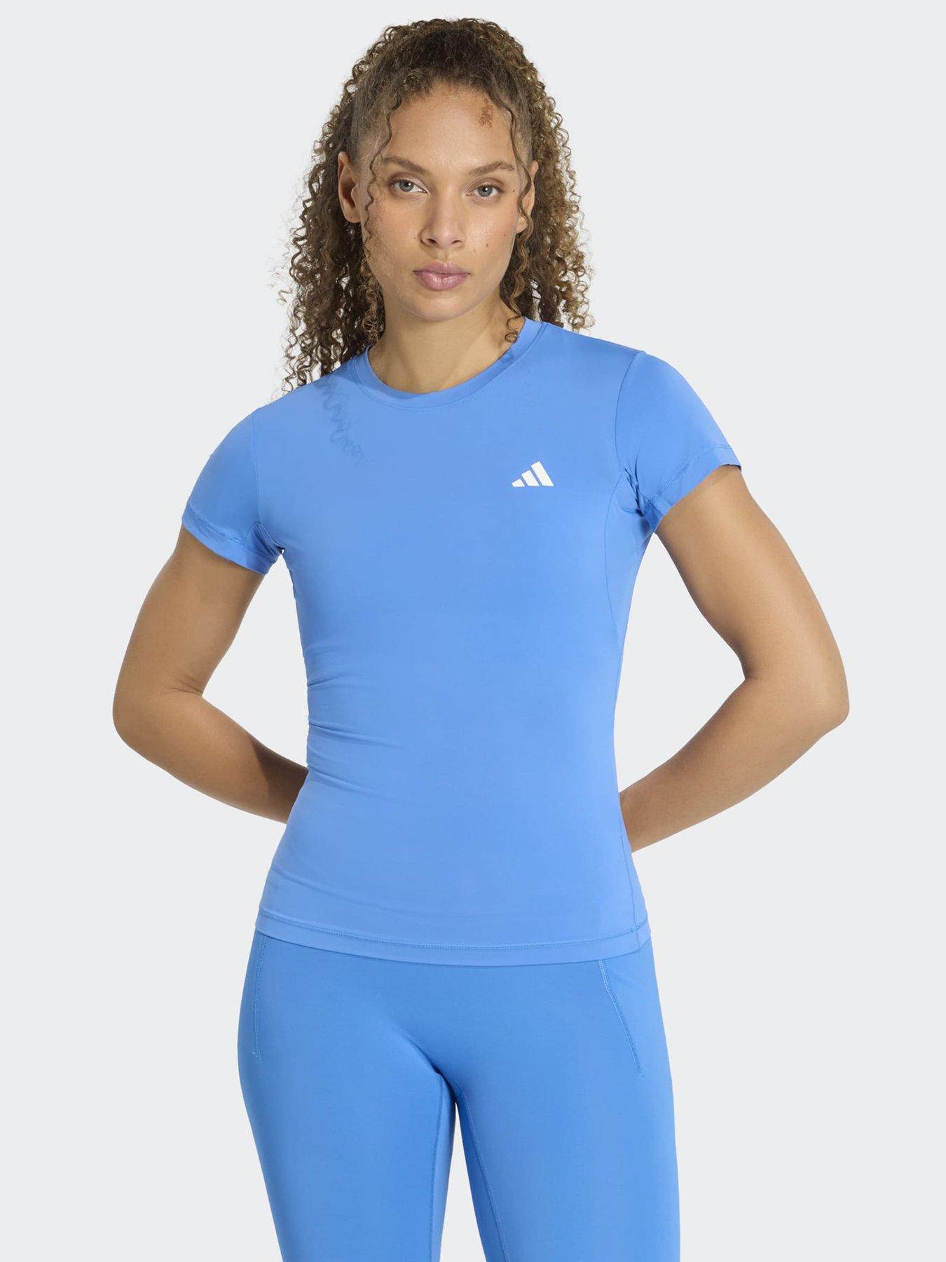 Image 1 of 5 of adidas Women's Training Workout Essentils Tee-blue