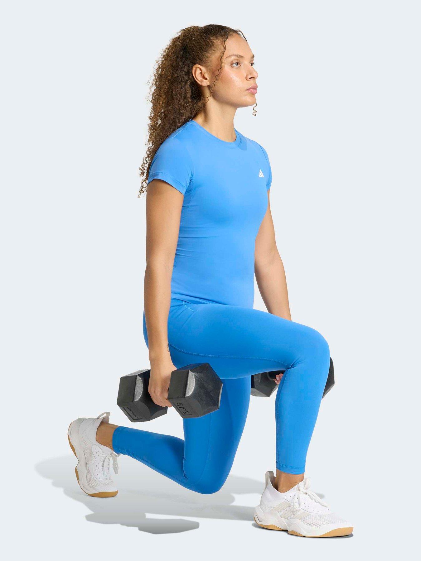 Image 3 of 5 of adidas Women's Training Workout Essentils Tee-blue