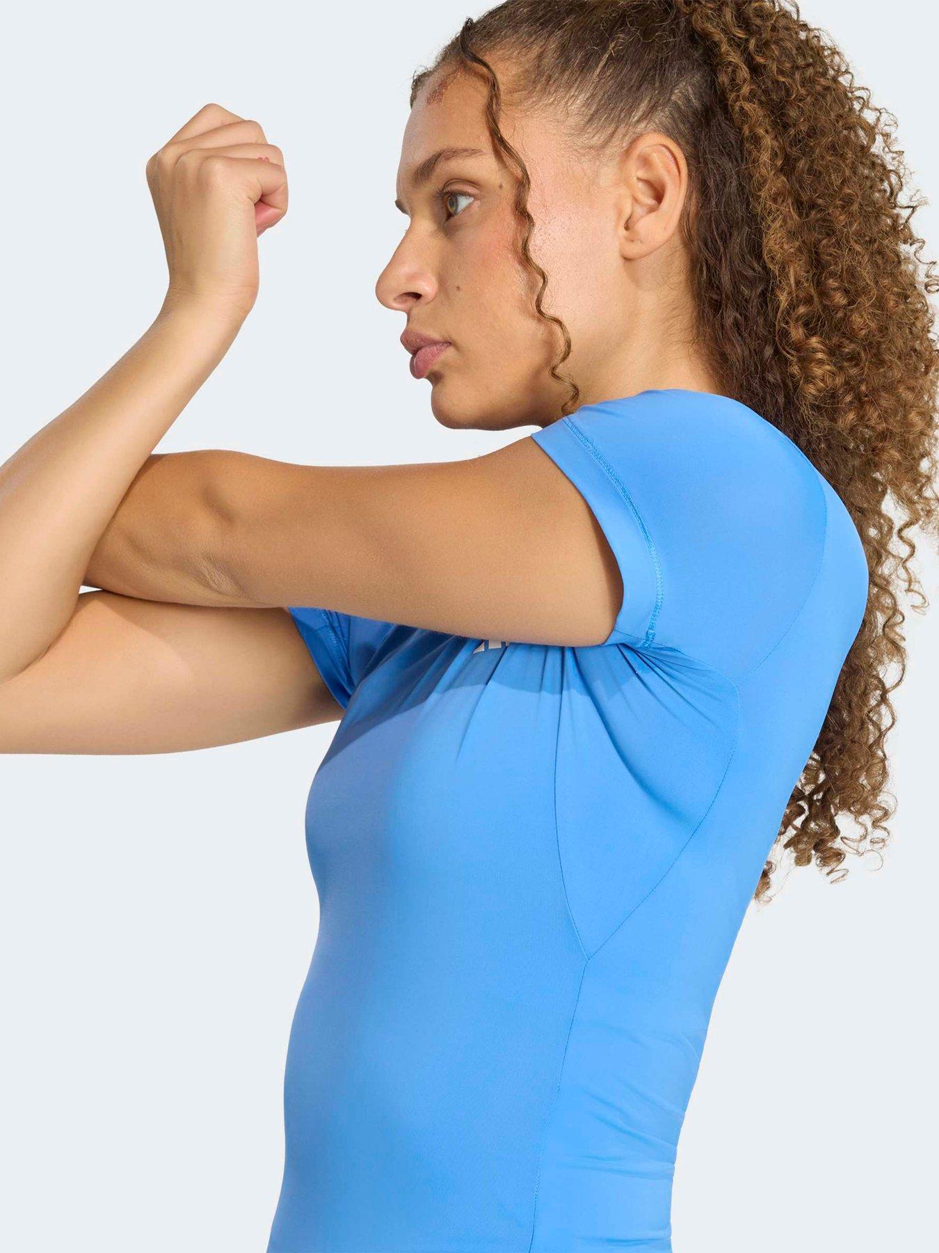 Image 5 of 5 of adidas Women's Training Workout Essentils Tee-blue