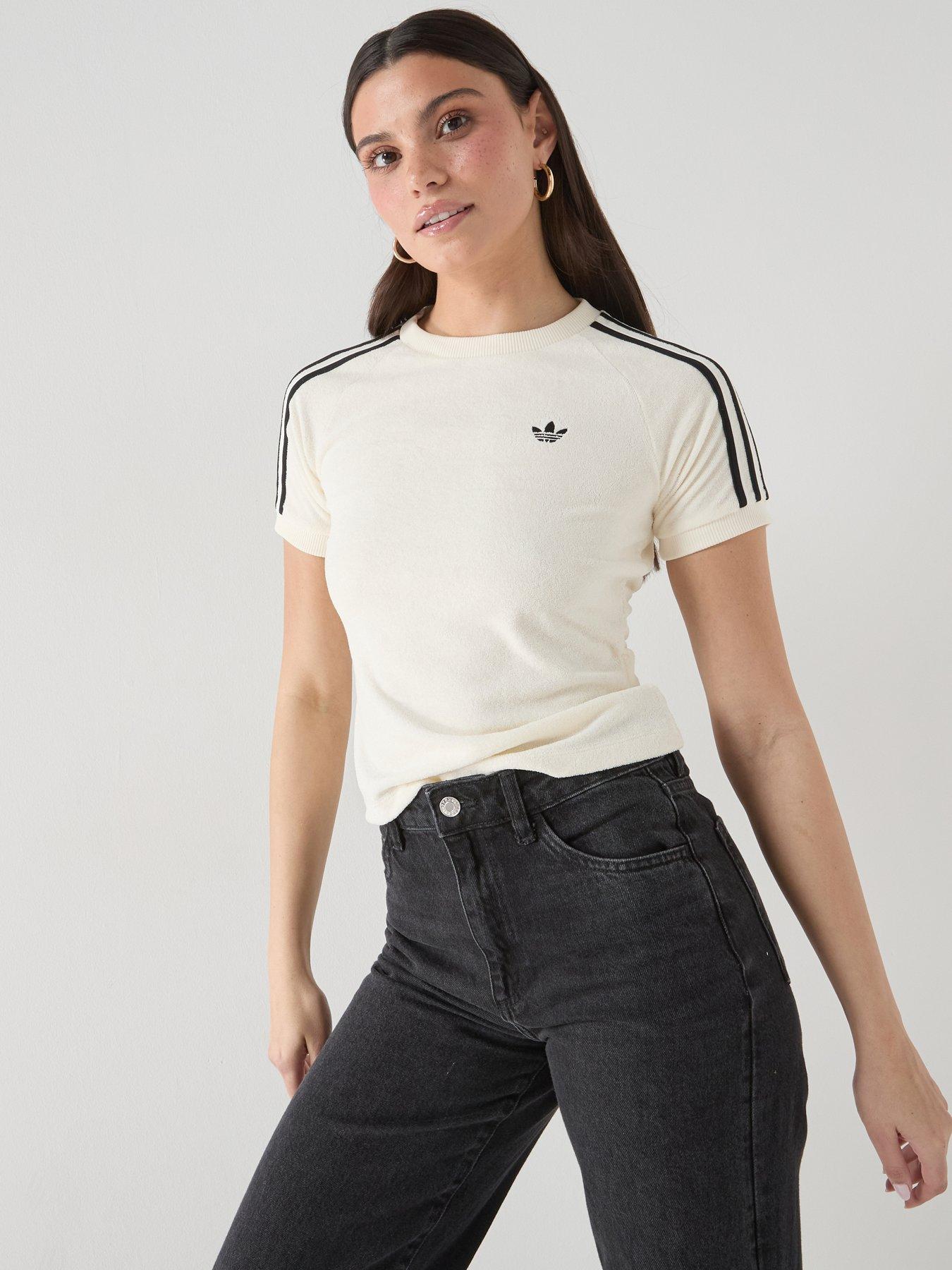 adidas Originals Women's Terry Towel Cali T-Shirt - White