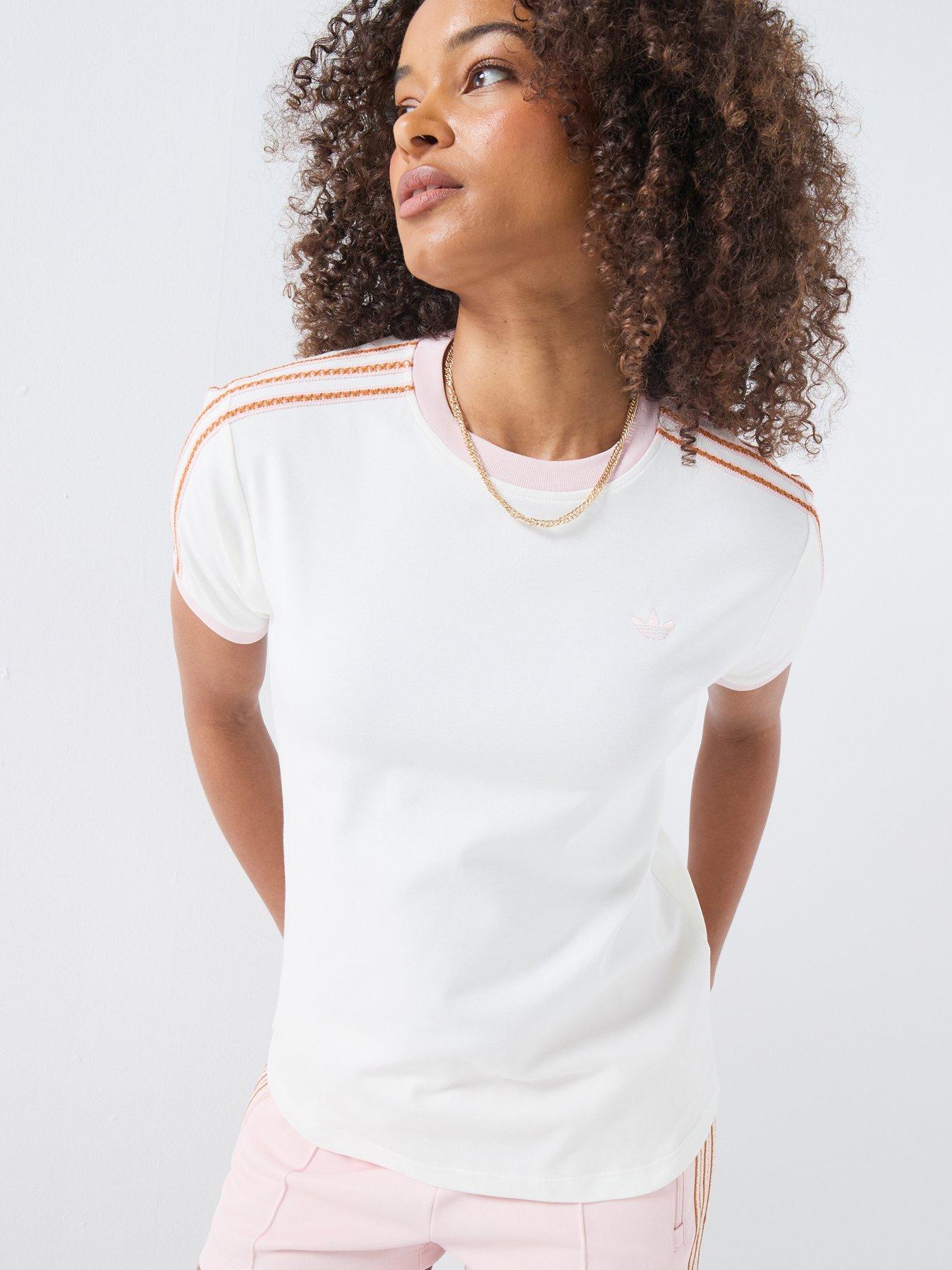 adidas Originals Women's 3 Striped T-Shirt  - White