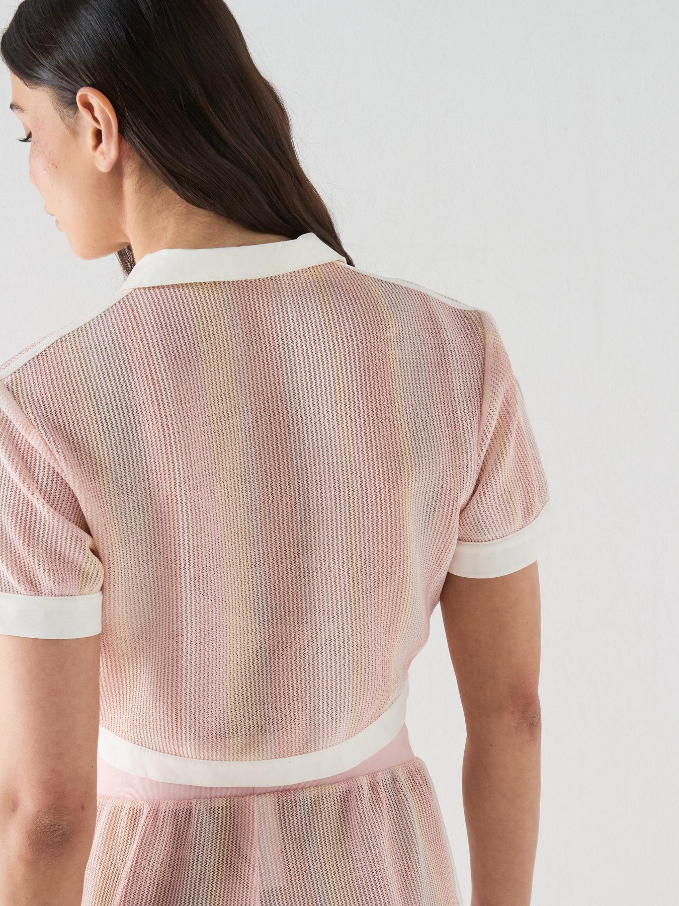 Image 2 of 6 of adidas Originals Women's Cropped Polo Top - Pink
