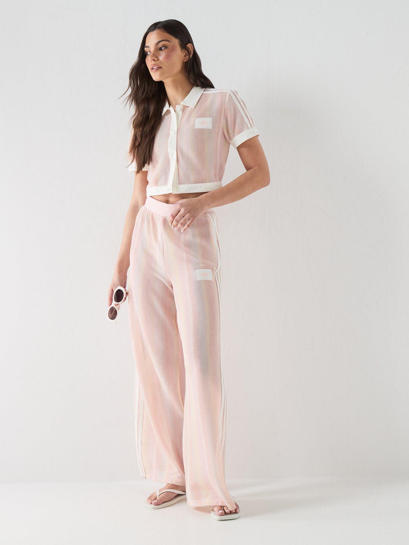 Image 3 of 6 of adidas Originals Women's Cropped Polo Top - Pink