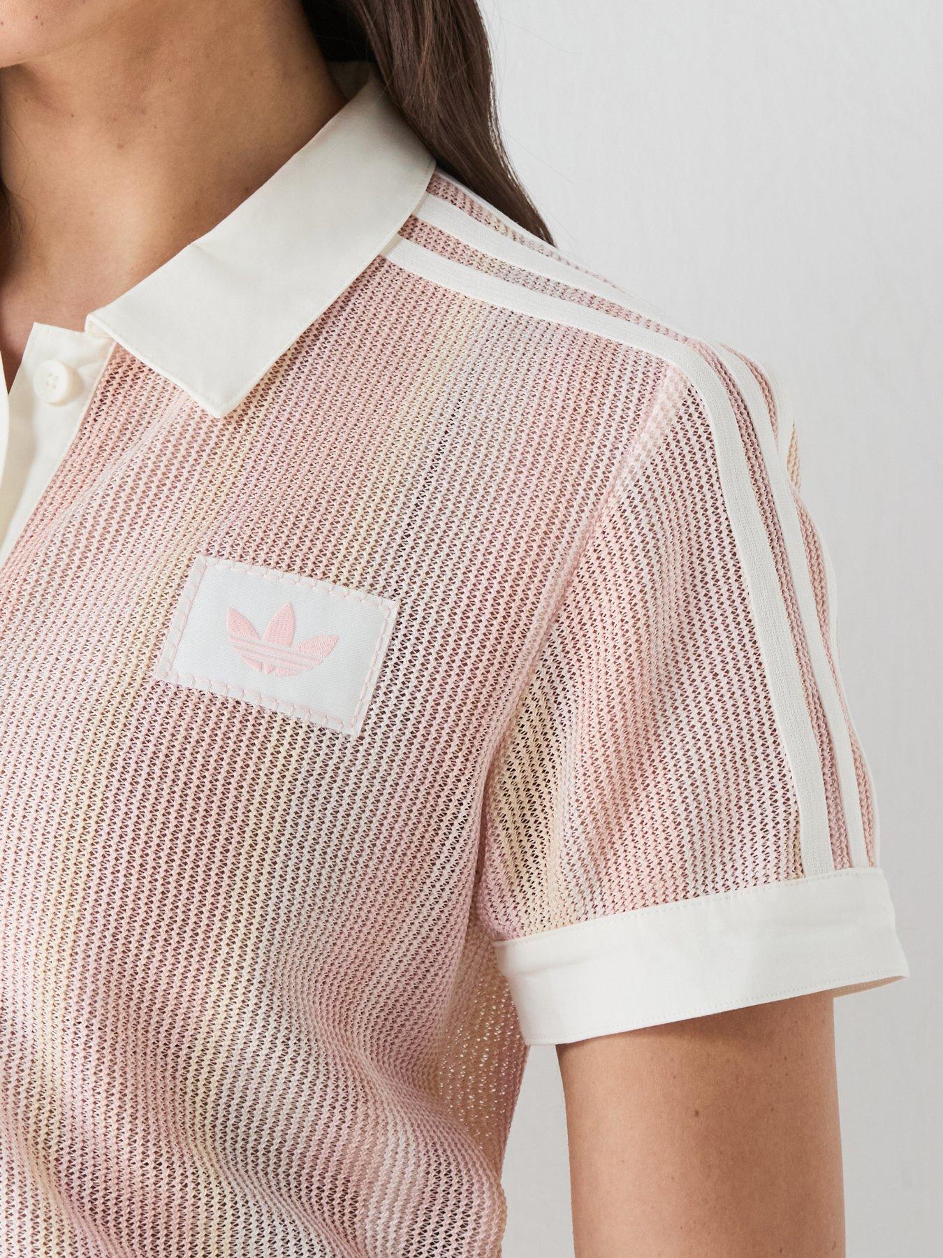 Image 4 of 6 of adidas Originals Women's Cropped Polo Top - Pink