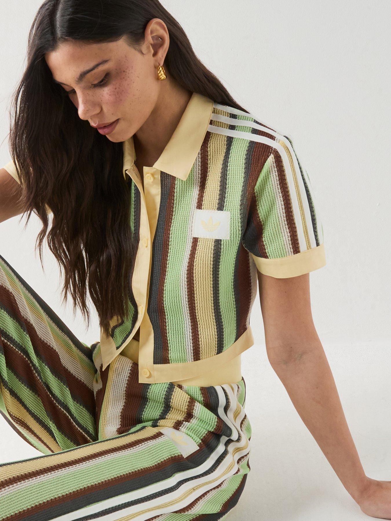 adidas Originals Women's Cropped Polo Top - Yellow