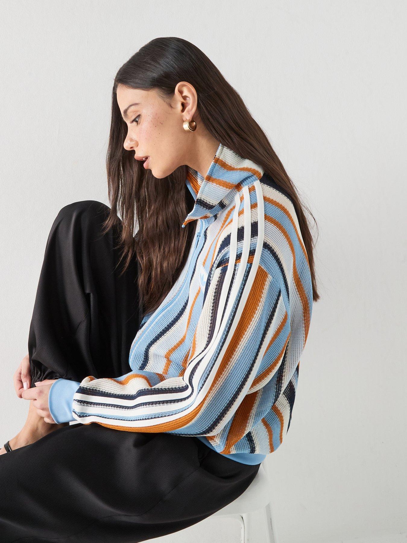 adidas Originals Women's Knit Fire Bird Tracksuit Top - Blue