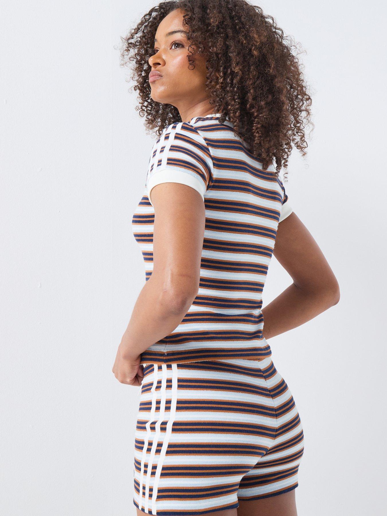 Image 2 of 6 of adidas Originals Women's Striped T-Shirt - Blue