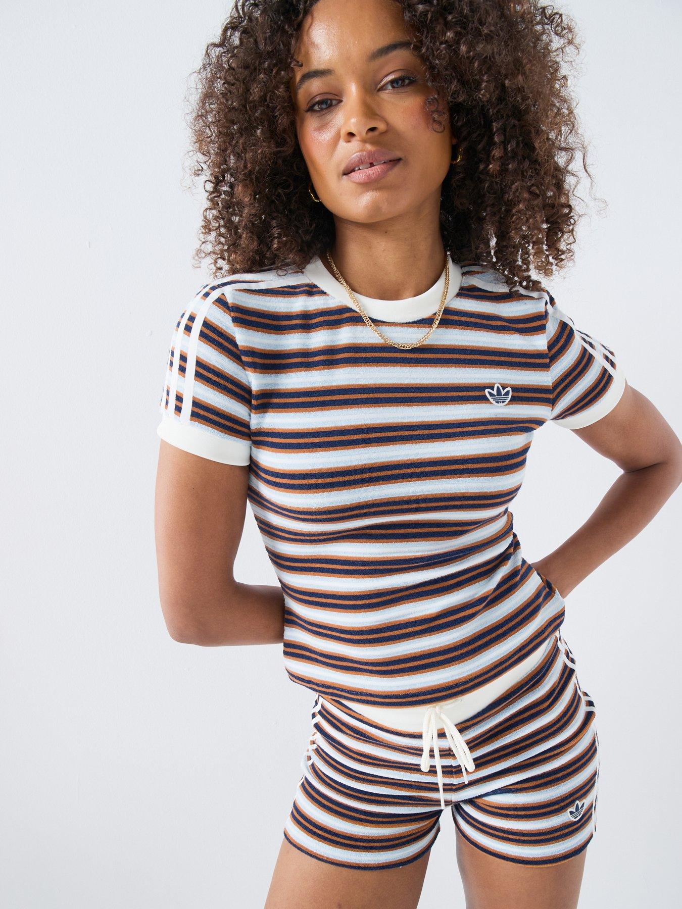 Image 6 of 6 of adidas Originals Women's Striped T-Shirt - Blue