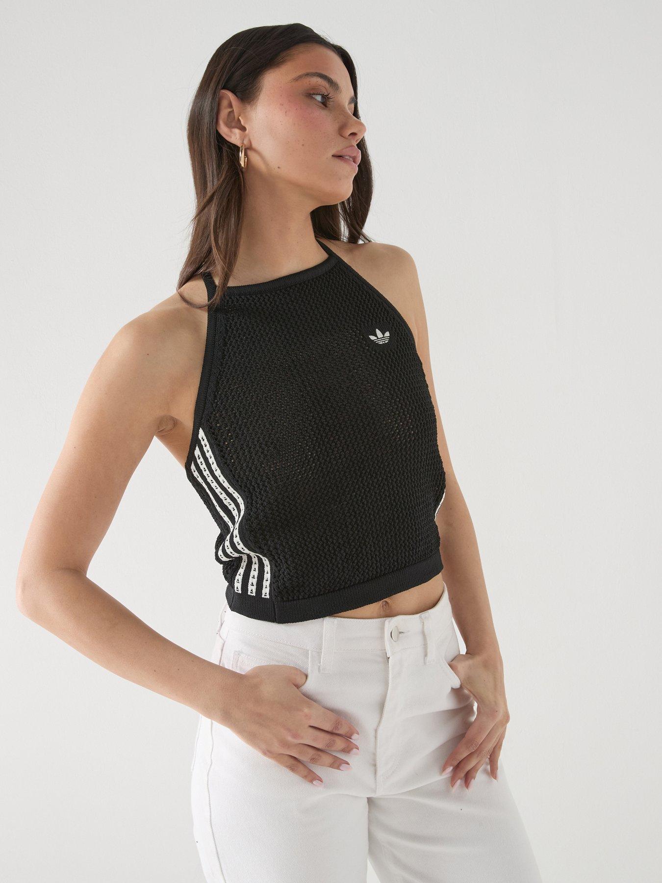 adidas Originals Women's Knitted Crochet Top - Black