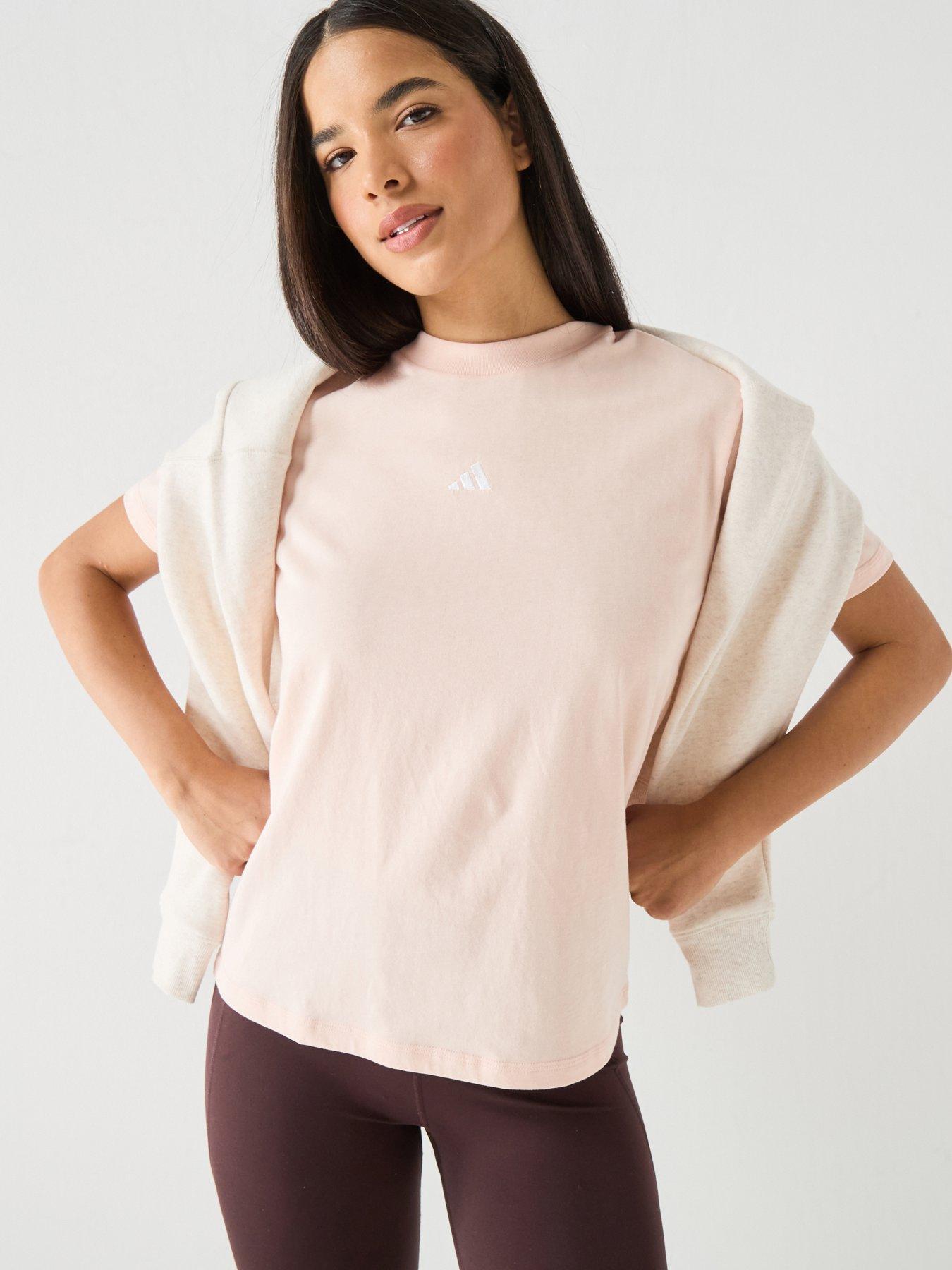 adidas Sportswear Women's Essentials Small Logo Cotton T-Shirt - Pink