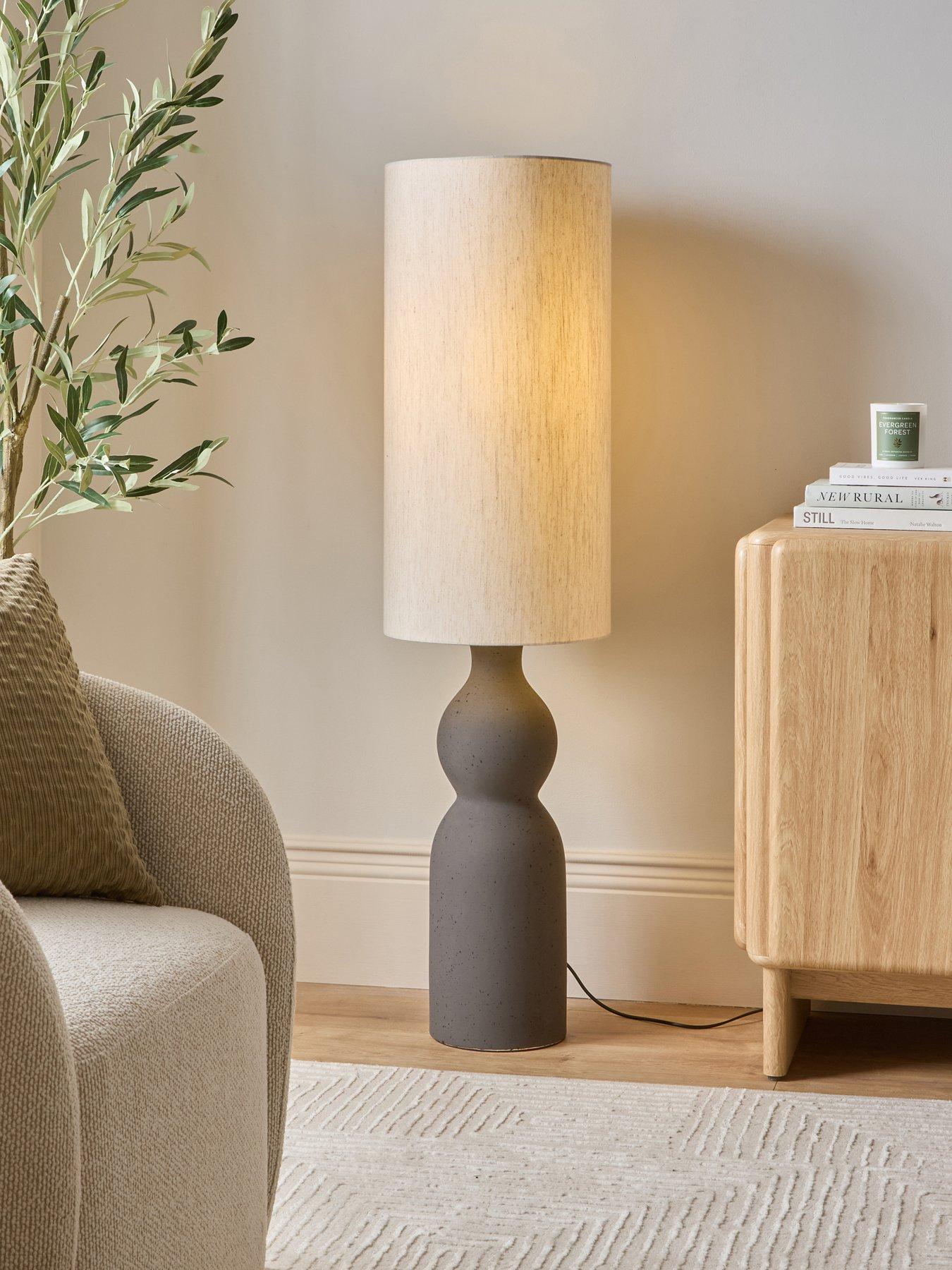 Image 1 of 7 of The Very Collection Matte Black Totem Ceramic Floor Lamp
