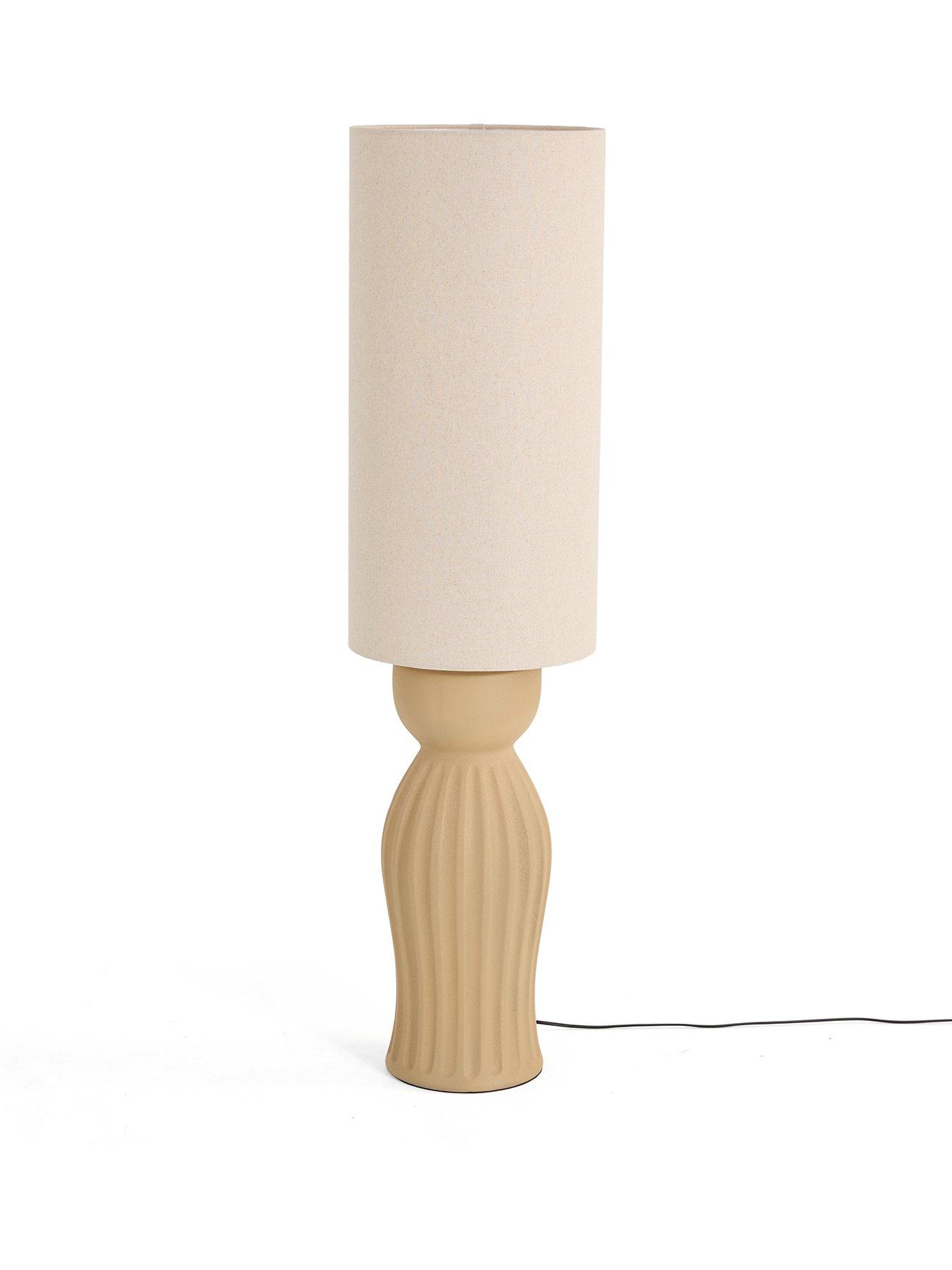 Image 2 of 8 of The Very Collection Stoneware Ribbed Ceramic Floor Lamp