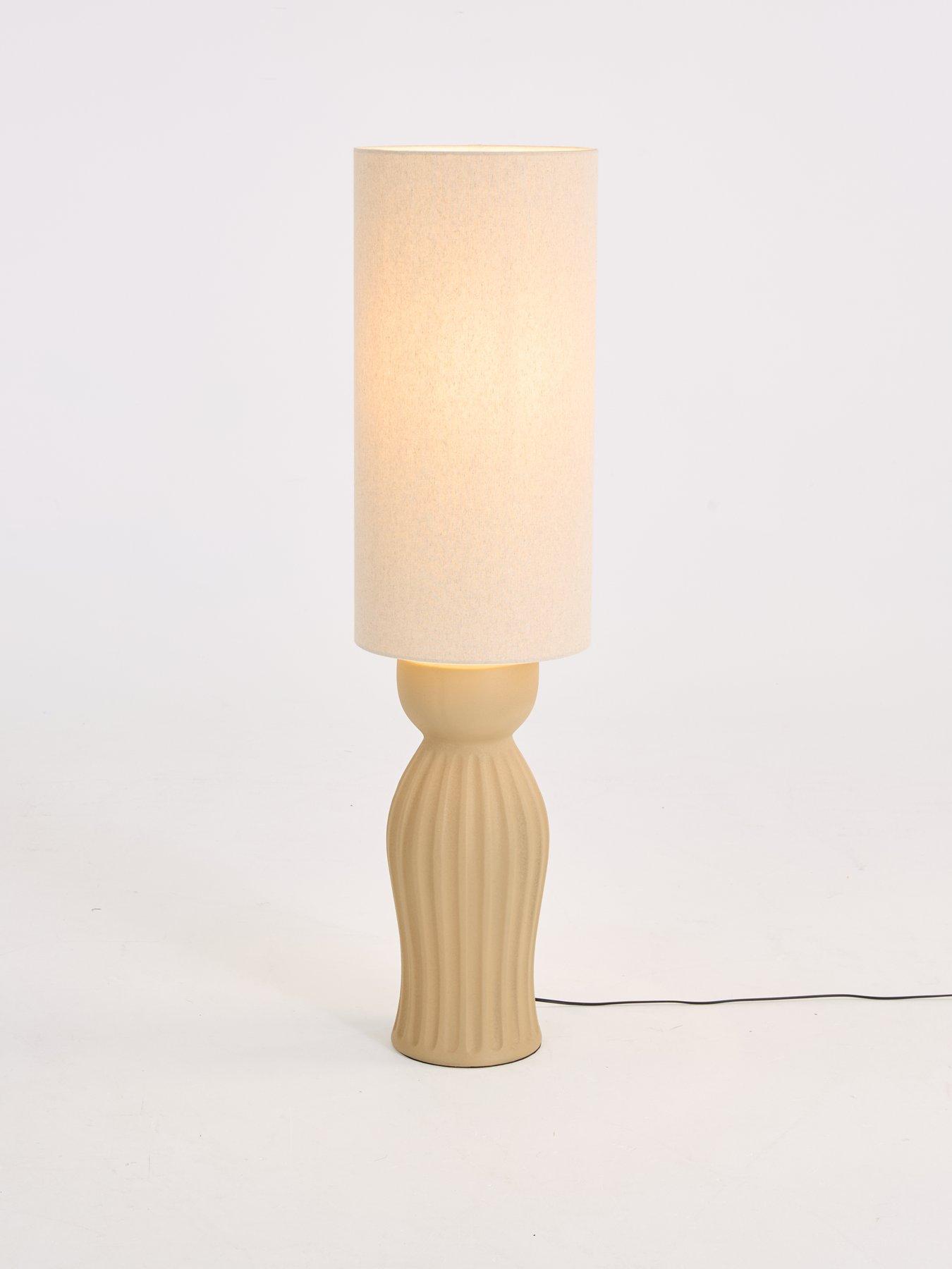 Image 3 of 8 of The Very Collection Stoneware Ribbed Ceramic Floor Lamp