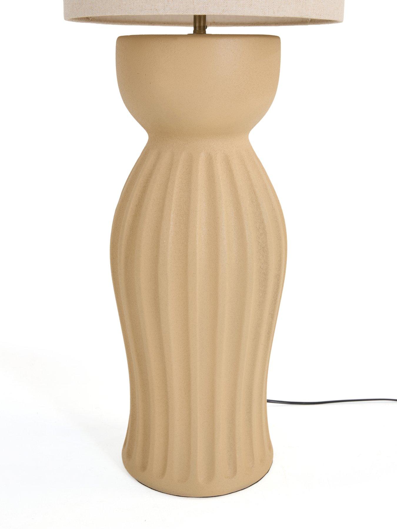 Image 5 of 8 of The Very Collection Stoneware Ribbed Ceramic Floor Lamp