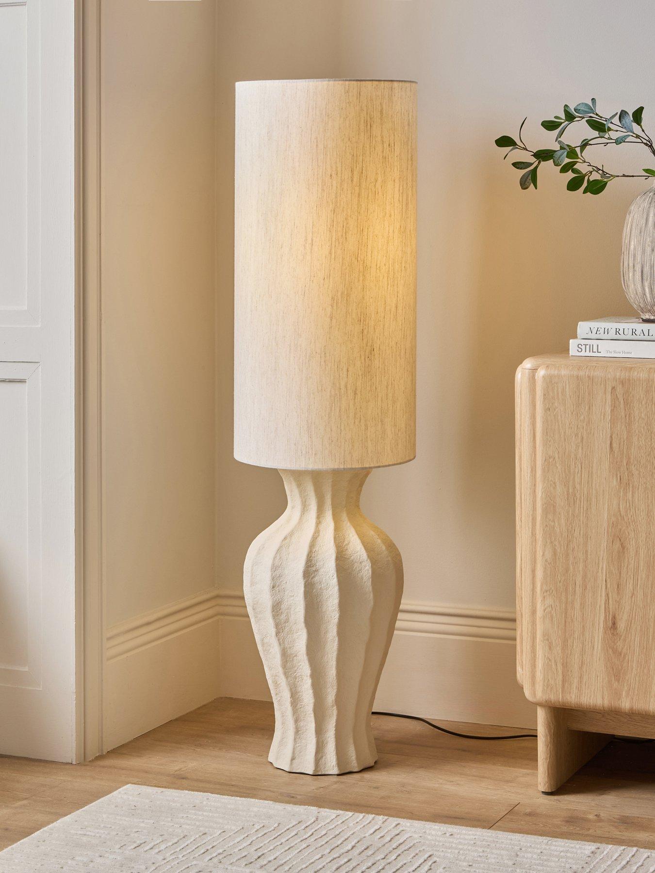 The Very Collection Vertical Rib Ceramic Textured Floor Lamp