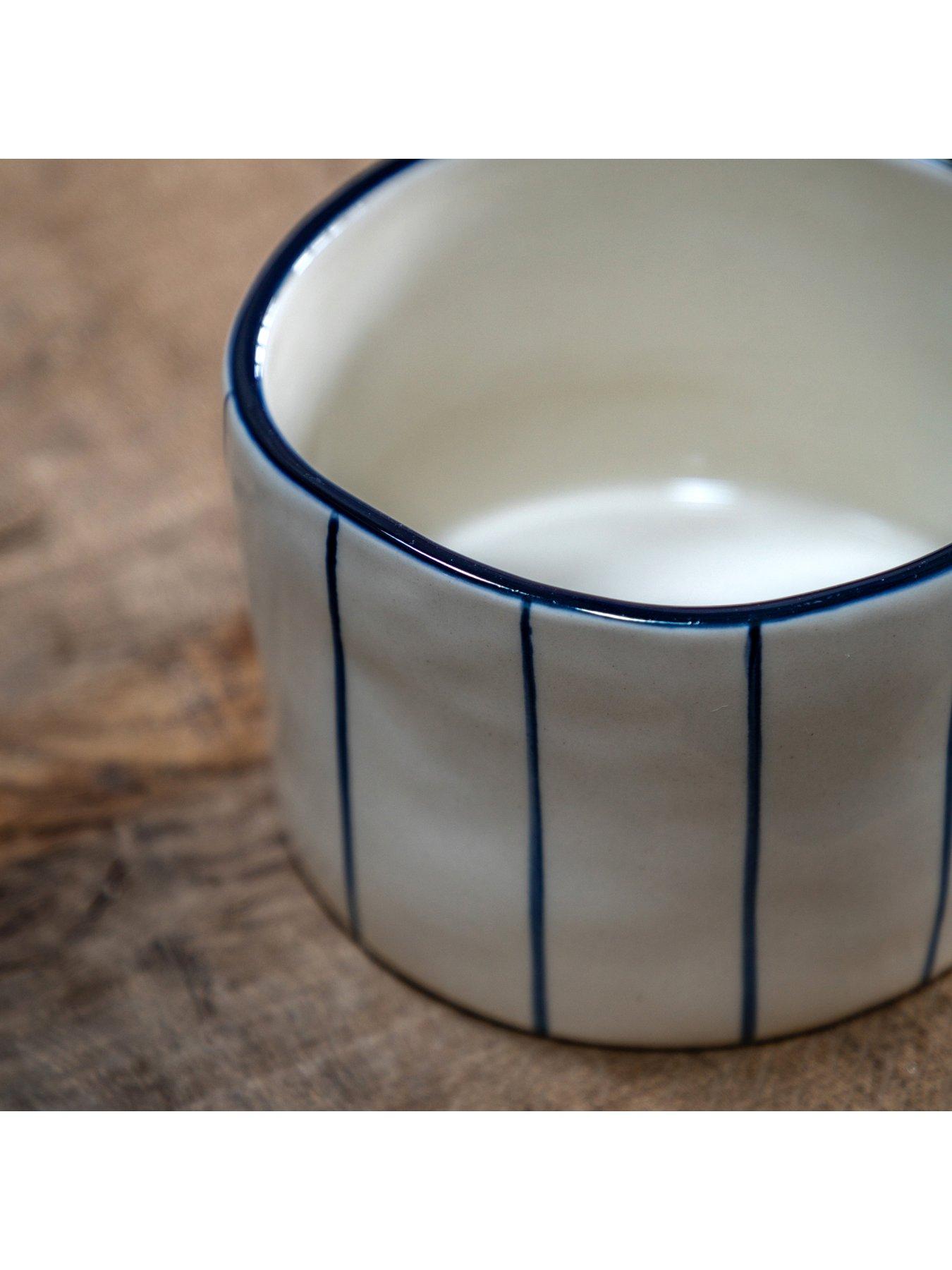 Image 3 of 4 of Gallery Direct Set Of 4 Organic Blue Stripe Mugs