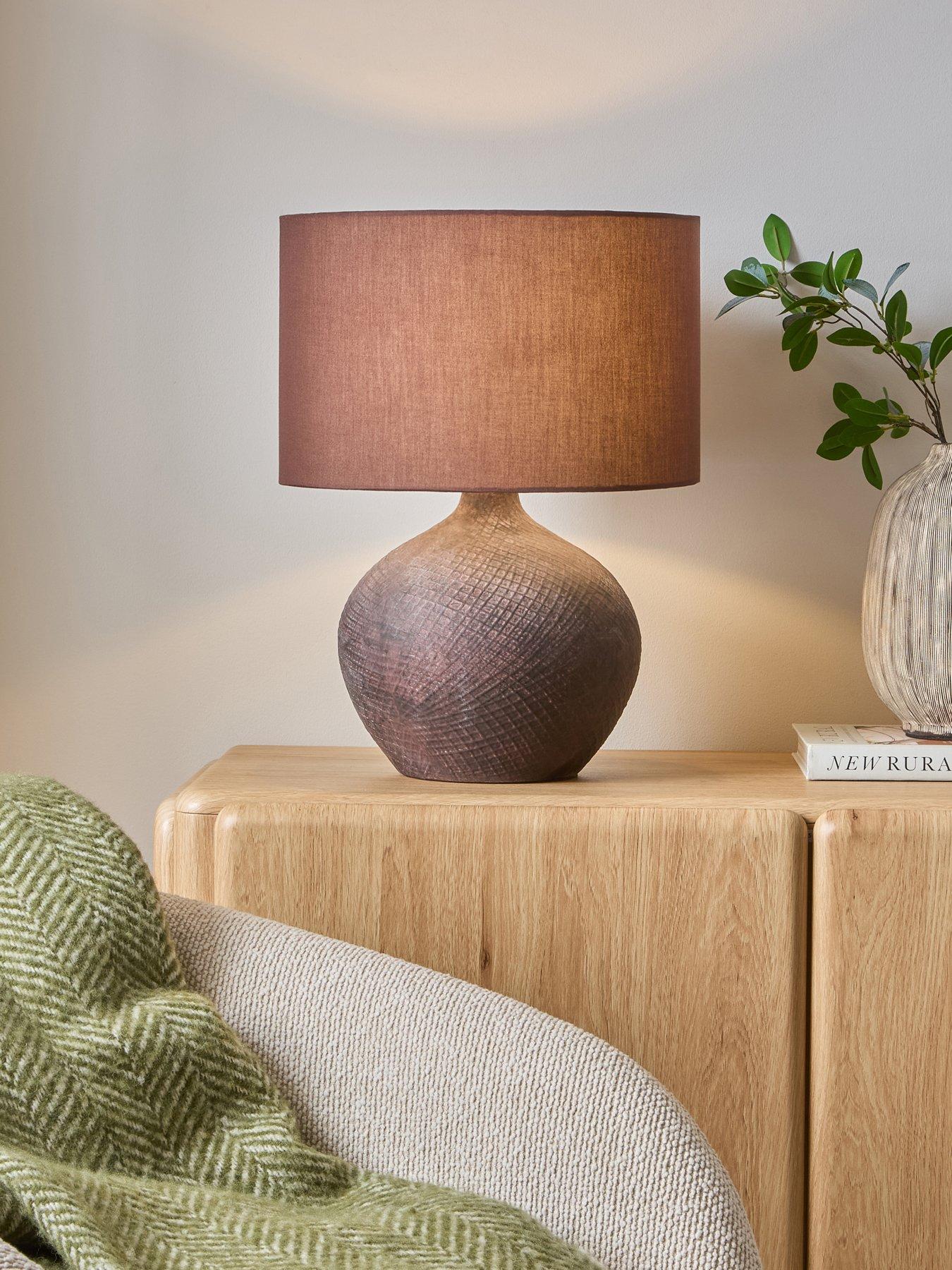 The Very Collection Distressed Scratch Table Lamp - Brown