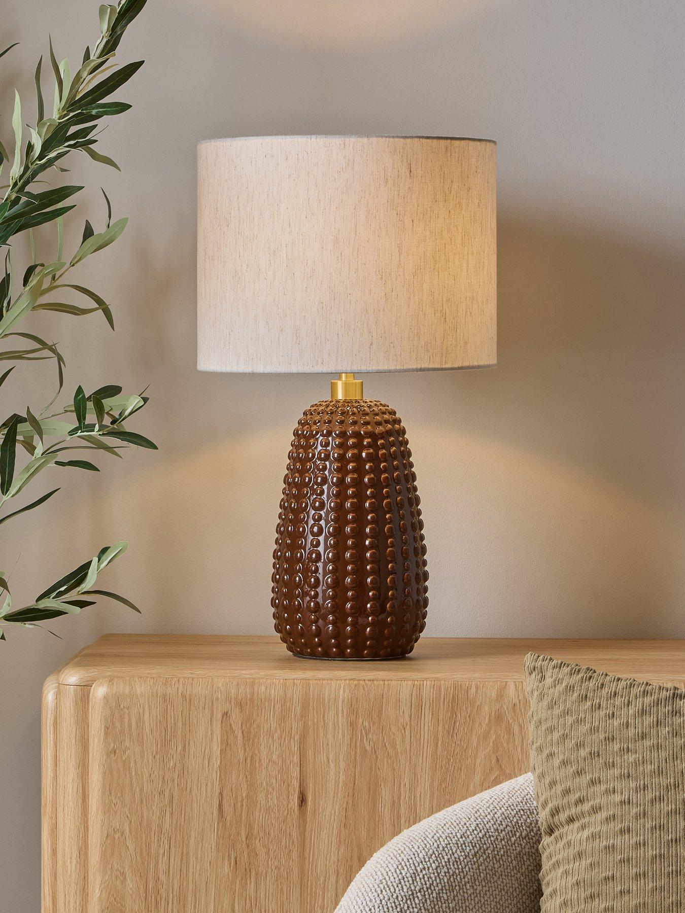Image 1 of 7 of The Very Collection Brown Casa Dot Table Lamp
