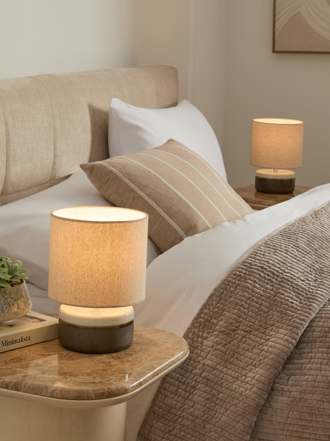 The Very Collection Set Of 2 Black/white Half Round Table Lamps