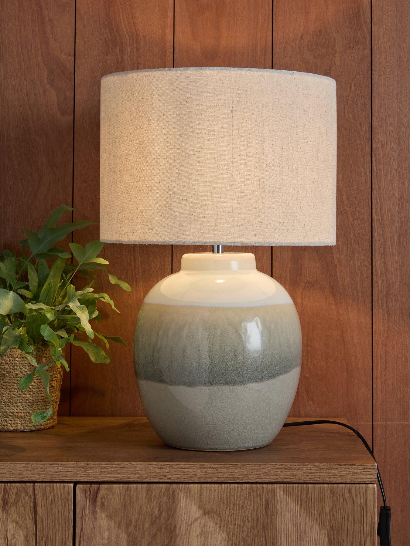 The Very Collection Grey Reactive Glaze Table Lamp