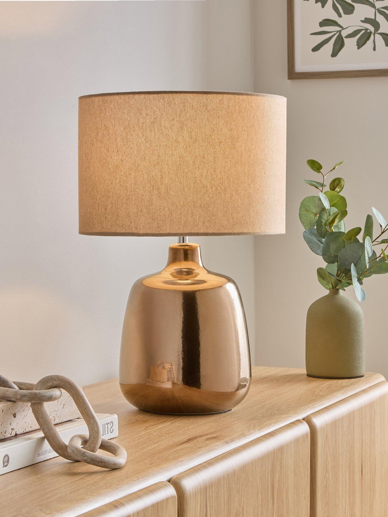 Image 1 of 8 of The Very Collection Brown Glaze Table Lamp