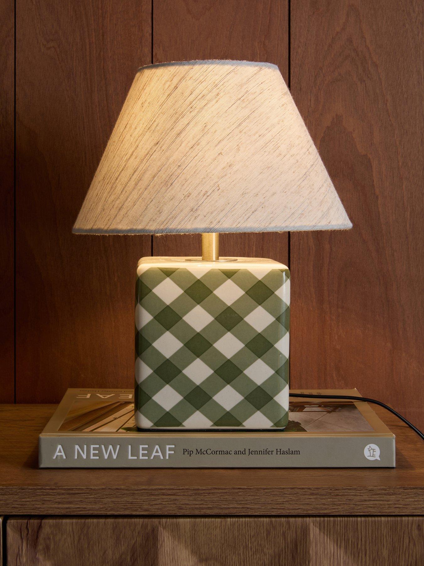 The Very Collection Gingham Cube Table Lamp