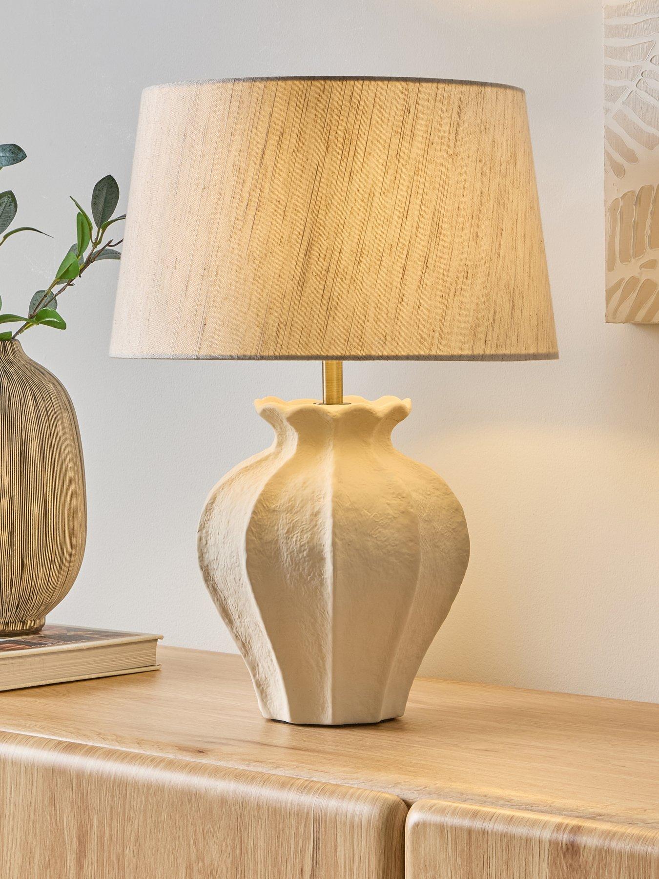 The Very Collection Vertical Rib Ceramic Textured Table Lamp