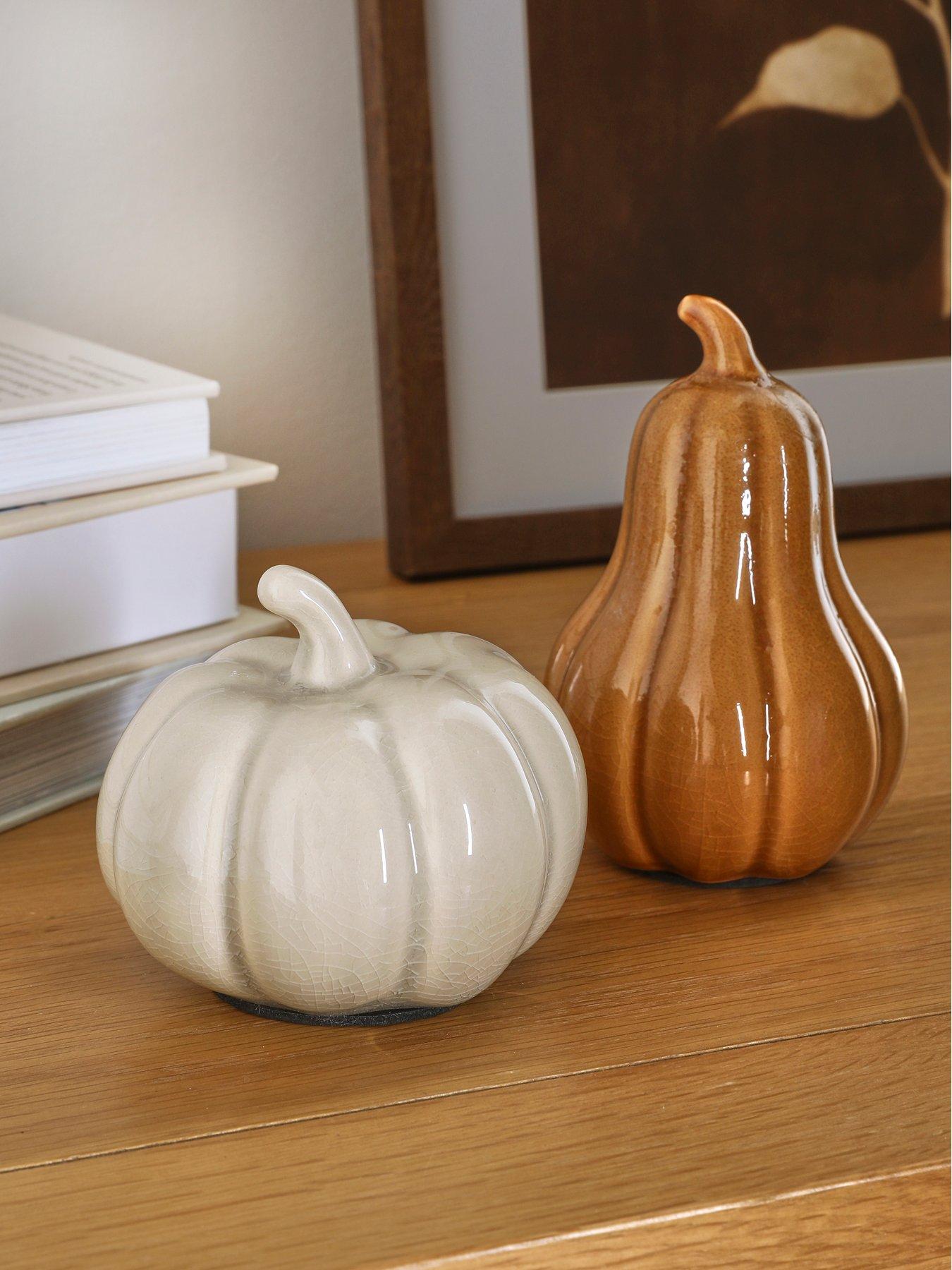 The Very Collection Set Of 2 Ceramic Shaped Pumpkins