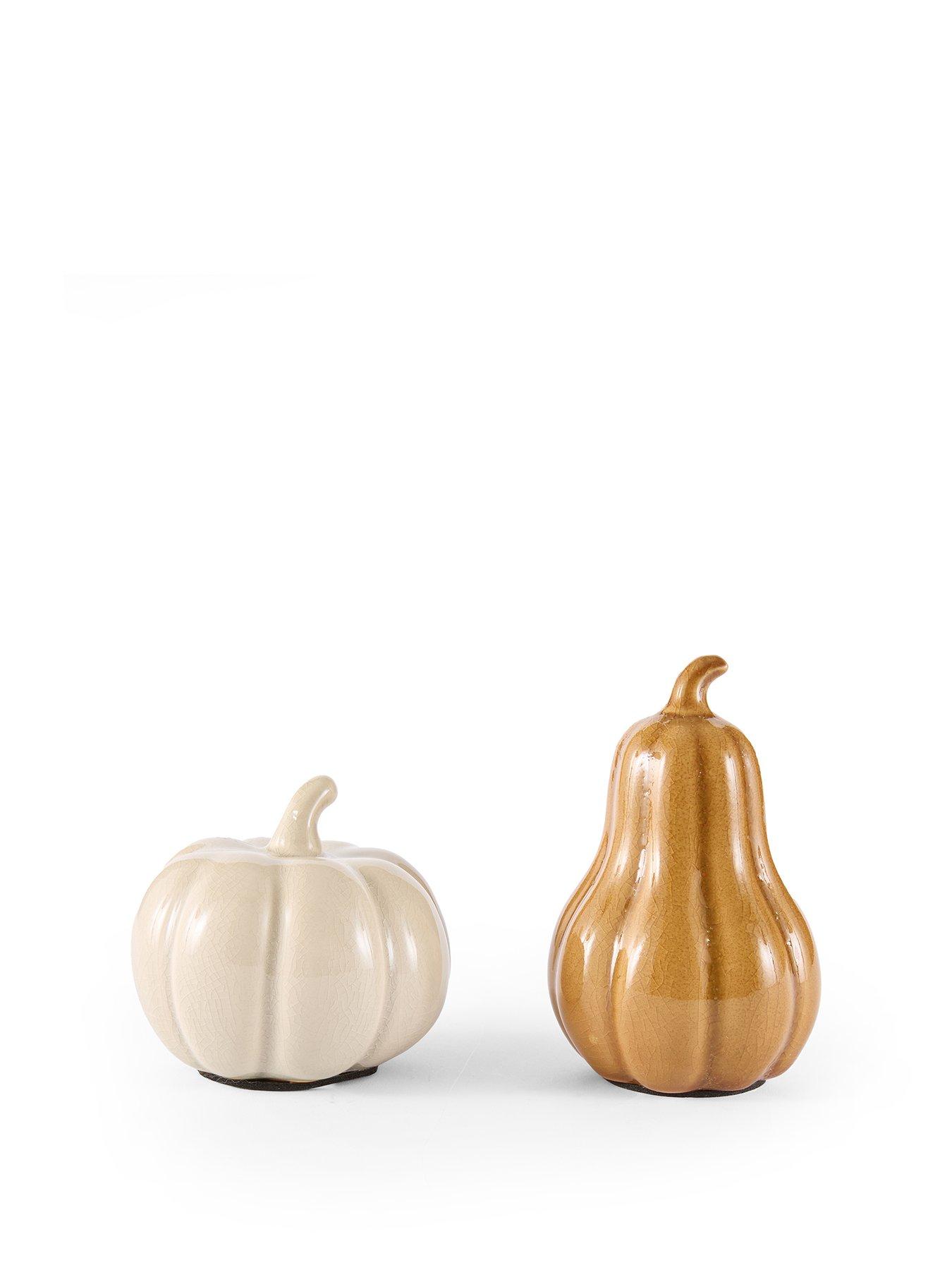 Image 2 of 7 of The Very Collection Set Of 2 Ceramic Shaped Pumpkins