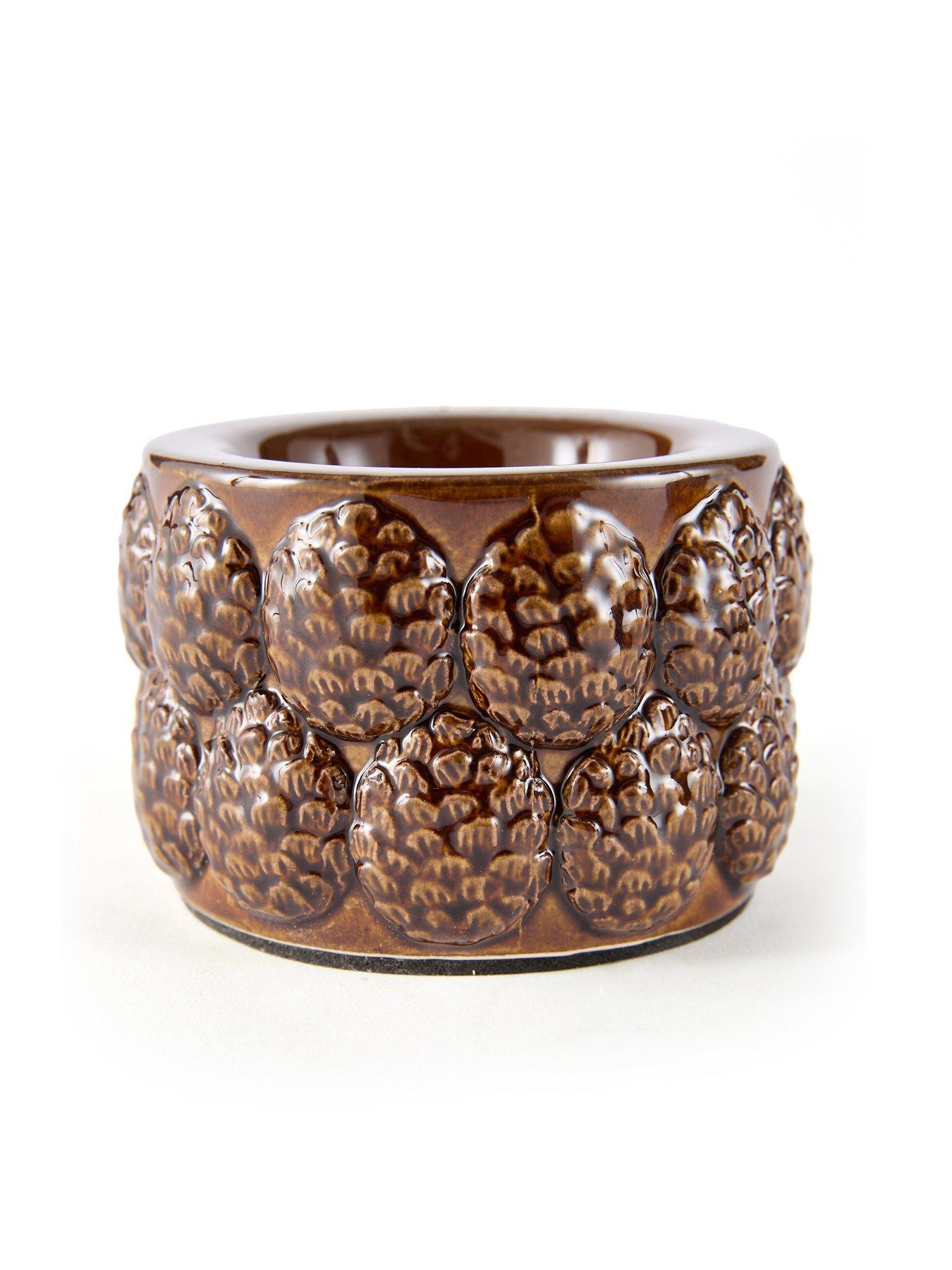 Image 5 of 7 of The Very Collection Set of 2&nbsp;Tealight Candle Holders With Pinecone Detail