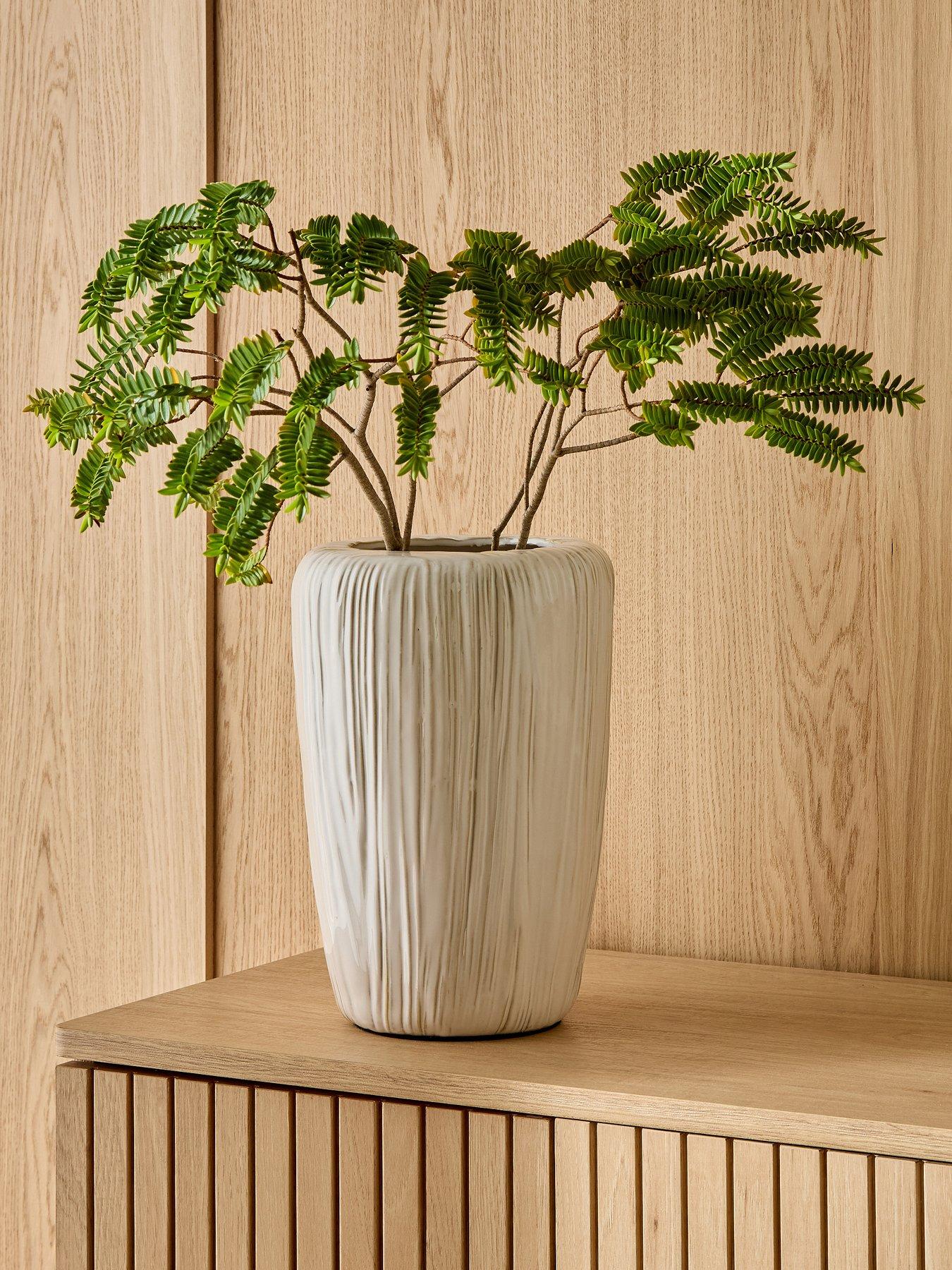 The Very Collection Brushed Ceramic Vase - Cream