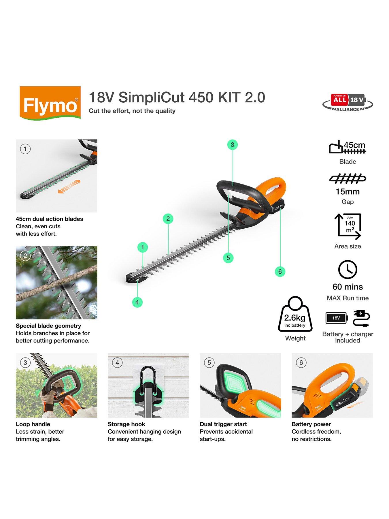 flymo-18v-simplicut-450-cordless-hedge-trimmerstillFront