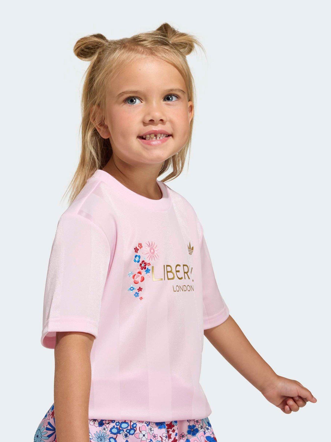 adidas Originals Kids Girl's X Liberty London Skirt T-Shirt Set - Pink