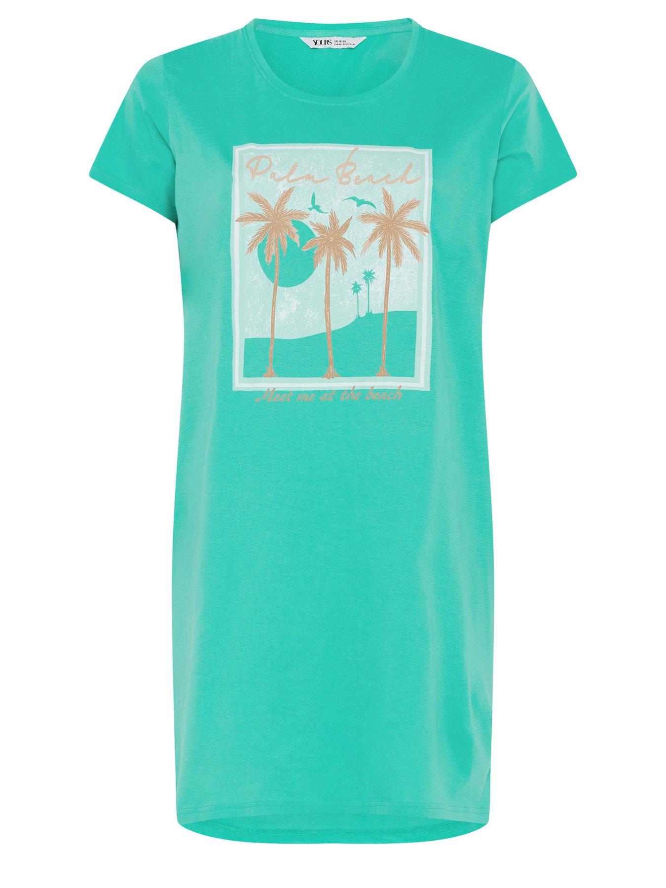 yours-curve-palm-beach-dipped-back-nightdress-greendetail