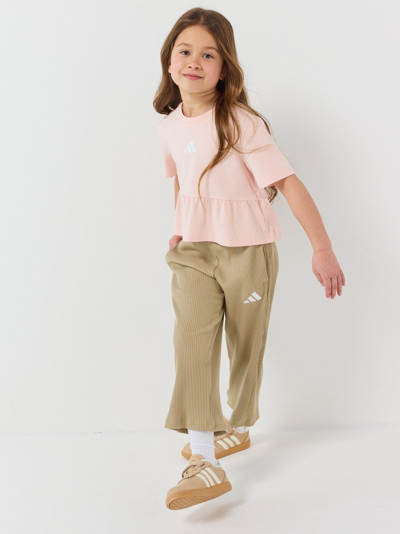 Image 3 of 6 of adidas Sportswear Kids Girls Seasonals Sweat Ruffles Set Little Girls - Pink