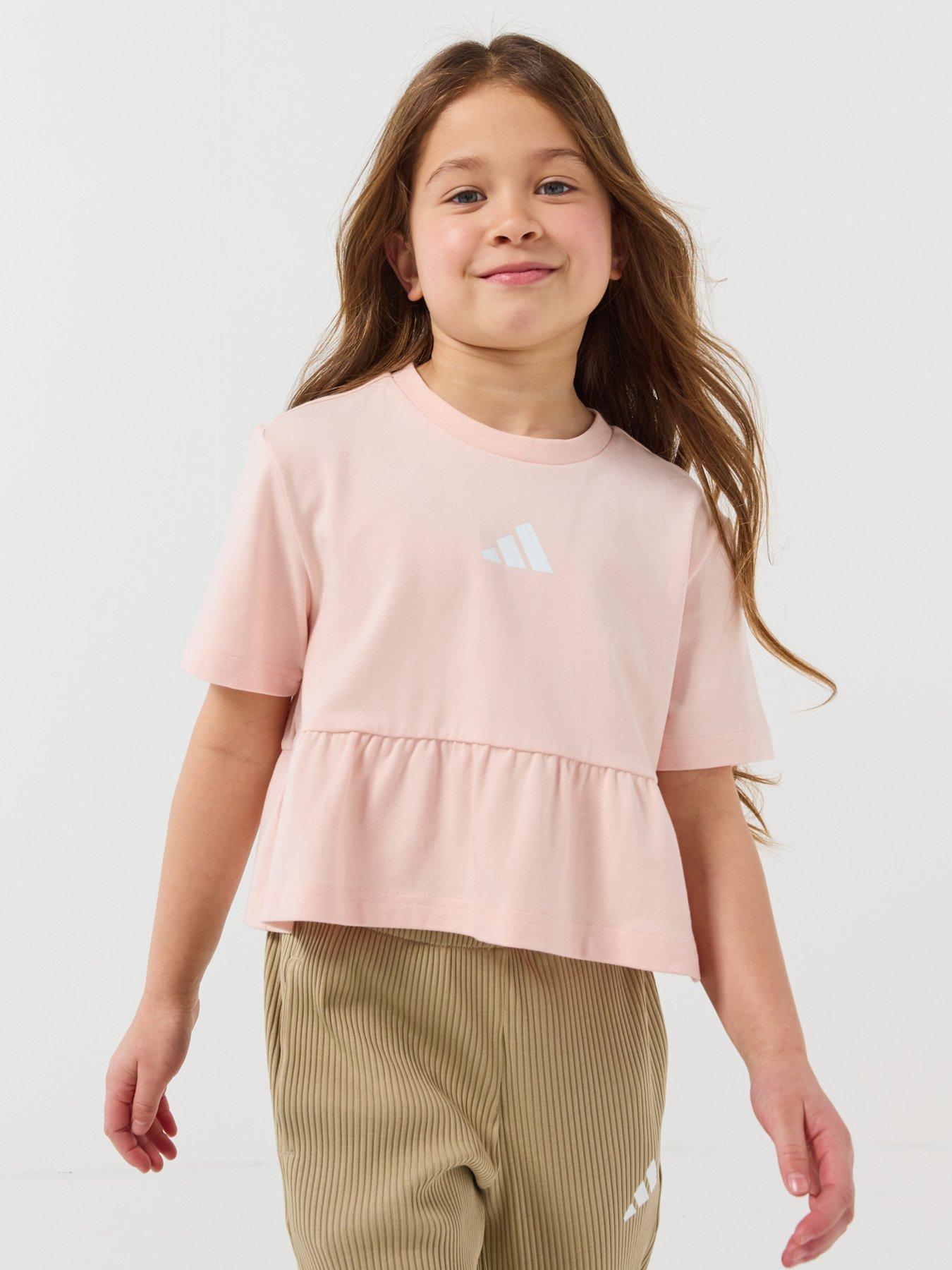 Image 6 of 6 of adidas Sportswear Kids Girls Seasonals Sweat Ruffles Set Little Girls - Pink
