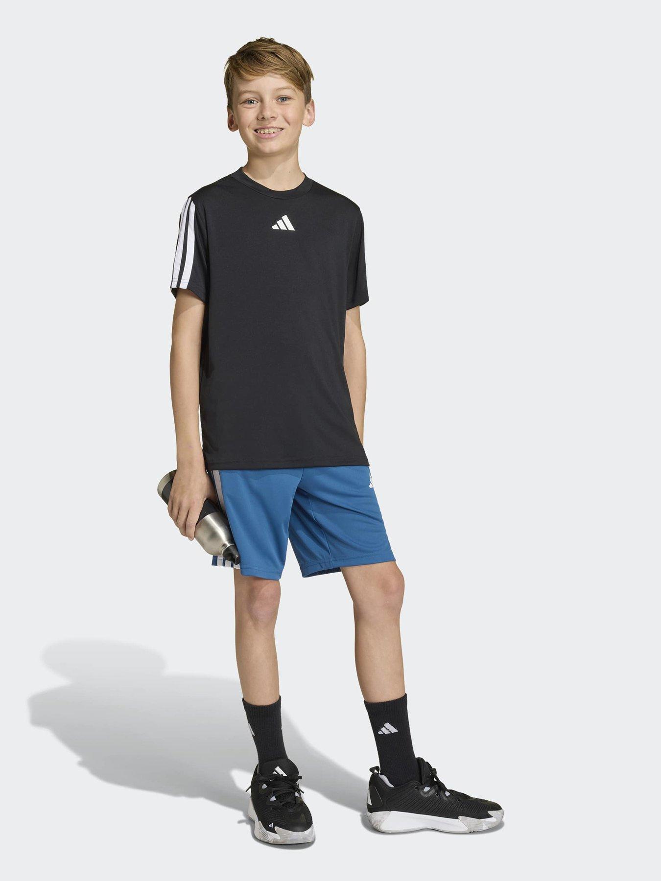 adidas Boys Training 3 Stripe Short - Blue
