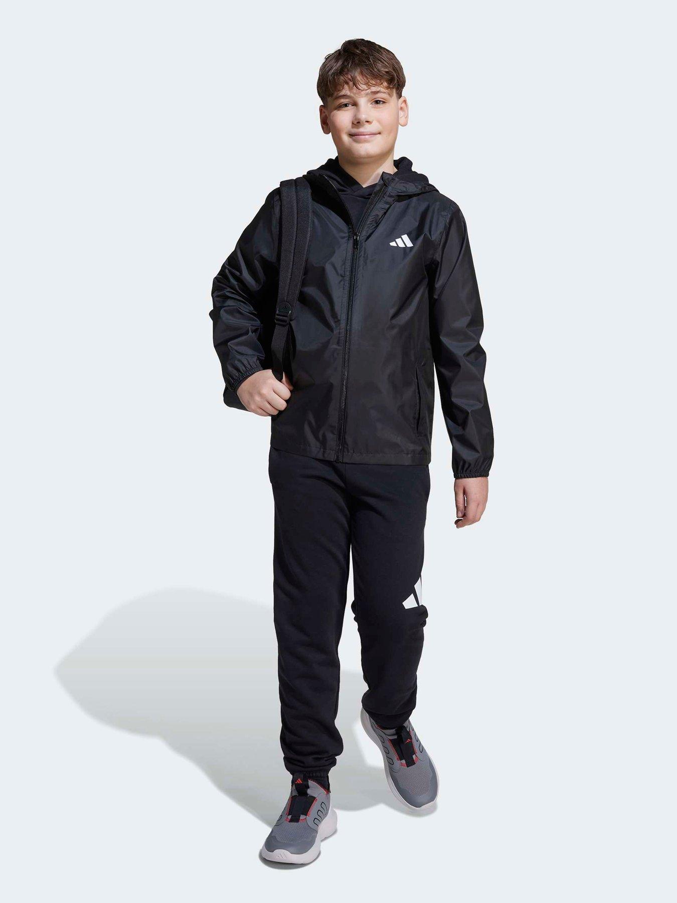 adidas-sportswear-junior-unisex-rain-jacket-blackdetail