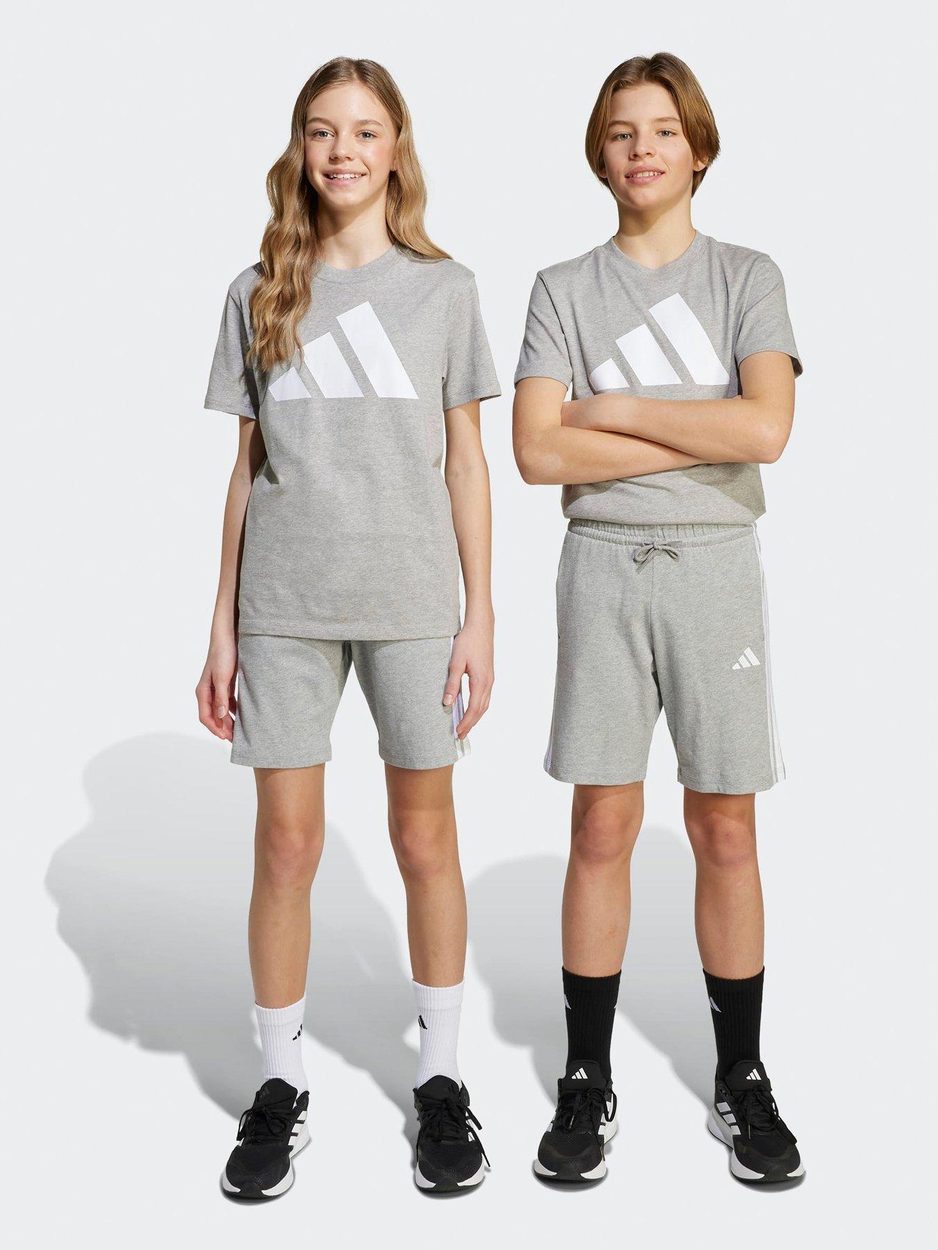 adidas-sportswear-junior-unisex-essentials-shorts-greyfront