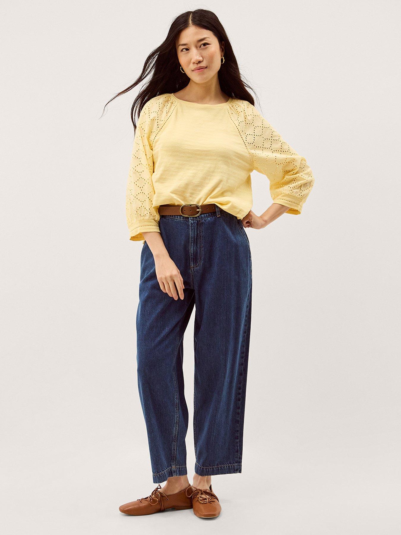 monsoon-fifi-fabric-mix-top-yellowback