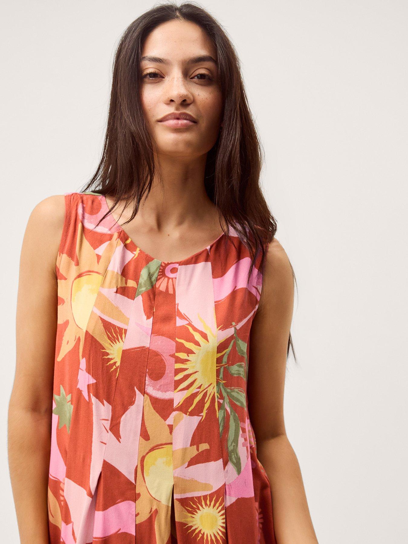 Image 4 of 4 of Monsoon Anissa A-Line Dress - Orange