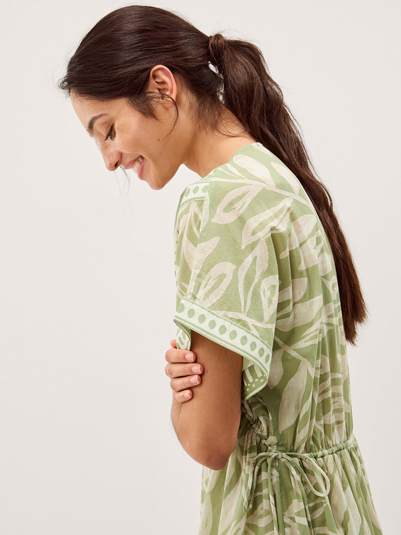 Image 4 of 5 of Monsoon Lillie Printed Dress - Green