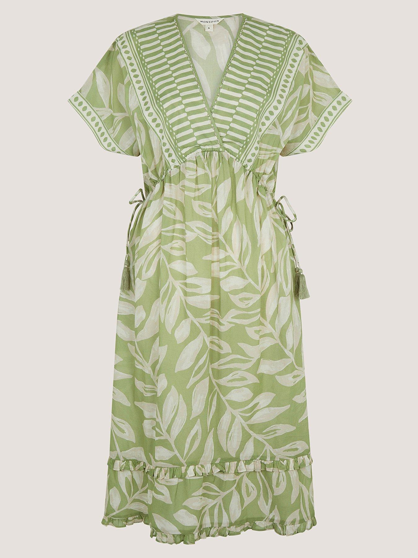 Image 5 of 5 of Monsoon Lillie Printed Dress - Green